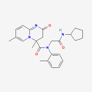 molecular formula C25H30N4O3 B1227969 N-[2-(环戊基氨基)-2-氧代乙基]-4,7-二甲基-N-(2-甲基苯基)-2-氧代-3H-吡啶并[1,2-a]嘧啶-4-甲酰胺 