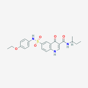 molecular formula C22H25N3O5S B1227971 N-butan-2-yl-6-[(4-ethoxyphenyl)sulfamoyl]-4-oxo-1H-quinoline-3-carboxamide 