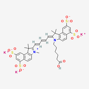 molecular formula C40H39K3N2O14S4 B12279711 Sulfo-Cy5.5 carboxylic acid 