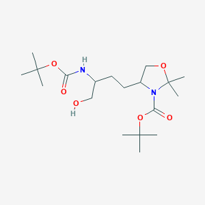 tert-Butyl (S)-4-((R)-3-((tert-butoxycarbonyl)amino)-4-hydroxybutyl)-2,2-dimethyloxazolidine-3-carboxylate