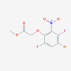 molecular formula C9H6BrF2NO5 B12279751 Methyl 2-(4-bromo-3,6-difluoro-2-nitrophenoxy)acetate 