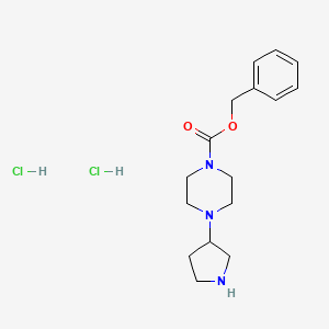 molecular formula C16H25Cl2N3O2 B12279767 1-Cbz-4-(3-pyrrolidinyl)piperazine 2HCl 