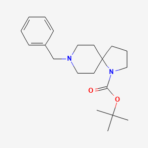 molecular formula C20H30N2O2 B12279786 1,8-Diazaspiro[4.5]decane-1-carboxylic acid,8-(phenylmethyl)-, 1,1-dimethylethyl ester CAS No. 928034-31-5