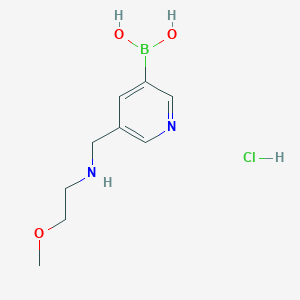 molecular formula C9H16BClN2O3 B12279805 5-((2-Methoxyethylamino)methyl)pyridin-3-ylboronic acid hydrochloride 