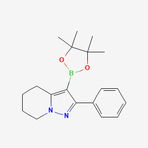 molecular formula C19H25BN2O2 B12279809 2-Phenyl-3-(4,4,5,5-tetramethyl-1,3,2-dioxaborolan-2-yl)-4,5,6,7-tetrahydropyrazolo[1,5-a]pyridine 