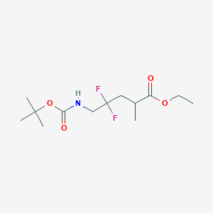 Ethyl 5-(tert-butoxycarbonylamino)-4,4-difluoro-2-methylpentanoate