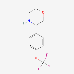 molecular formula C11H12F3NO2 B12279814 Trifluoro-(4-morpholin-3-ylphenoxy)methane 