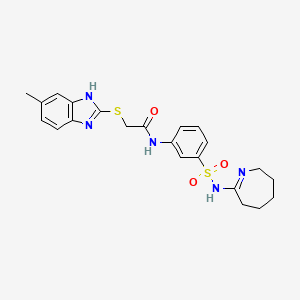2-[(6-methyl-1H-benzimidazol-2-yl)thio]-N-[3-(3,4,5,6-tetrahydro-2H-azepin-7-ylsulfamoyl)phenyl]acetamide