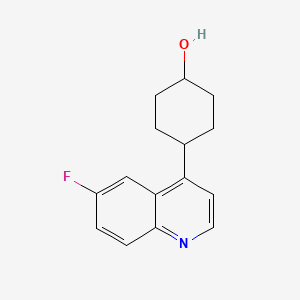 molecular formula C15H16FNO B12279830 trans-4-(6-Fluoro-4-quinolyl)cyclohexanol 