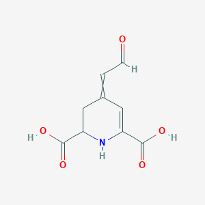 molecular formula C9H9NO5 B1227984 4-(2-Oxoethylidene)-1,2,3,4-tetrahydropyridine-2,6-dicarboxylic acid 