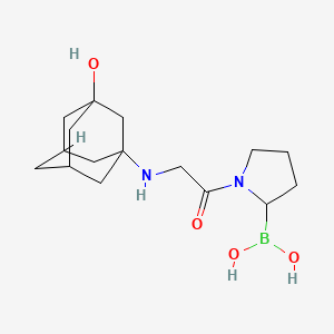 molecular formula C16H27BN2O4 B12279840 (1-((3-Hydroxyadamantan-1-yl)glycyl)pyrrolidin-2-yl)boronic acid 