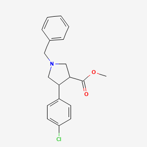 molecular formula C19H20ClNO2 B12279911 Trans-methyl 1-benzyl-4-(4-chlorophenyl)pyrrolidine-3-carboxylate CAS No. 438492-34-3