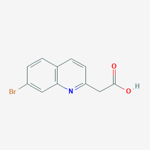 molecular formula C11H8BrNO2 B12279950 2-Quinolineacetic acid, 7-bromo- CAS No. 1267641-05-3