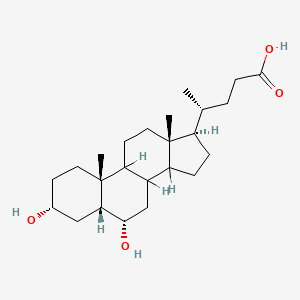 molecular formula C24H40O4 B1227996 (4R)-4-[(3R,5R,6S,10R,13R,17R)-3,6-dihydroxy-10,13-dimethyl-2,3,4,5,6,7,8,9,11,12,14,15,16,17-tetradecahydro-1H-cyclopenta[a]phenanthren-17-yl]pentanoic acid 