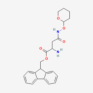 molecular formula C23H26N2O5 B12279962 3-Fmoc-3-amino-N-(tetrahydro-2H-pyran-2-yloxy)propanamide 