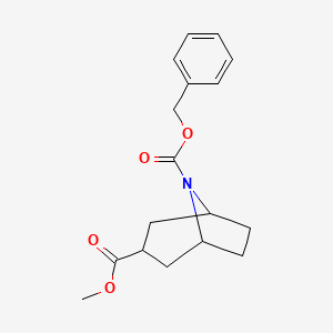 molecular formula C17H21NO4 B12279966 O8-benzyl O3-methyl 8-azabicyclo[3.2.1]octane-3,8-dicarboxylate 