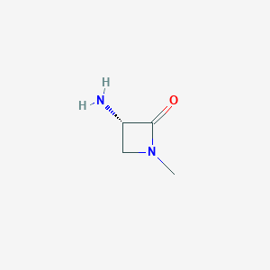 molecular formula C4H8N2O B12280032 2-Azetidinone,3-amino-1-methyl-,(S)-(9CI) 