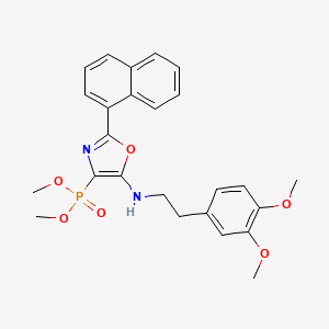 molecular formula C25H27N2O6P B1228006 N-[2-(3,4-dimethoxyphenyl)ethyl]-4-dimethoxyphosphoryl-2-(1-naphthalenyl)-5-oxazolamine 