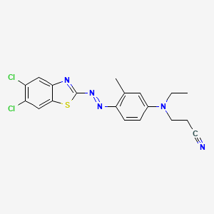 molecular formula C19H17Cl2N5S B12280064 3-((4-((5,6-Dichloro-2-benzothiazolyl)azo)-3-methylphenyl)ethylamino)propiononitrile CAS No. 28080-90-2