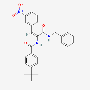 N-[(E)-3-(benzylamino)-1-(3-nitrophenyl)-3-oxoprop-1-en-2-yl]-4-tert-butylbenzamide