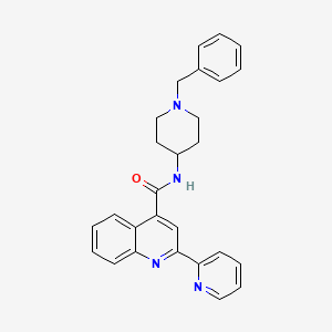 molecular formula C27H26N4O B1228012 N-[1-(苯甲基)-4-哌啶基]-2-(2-吡啶基)-4-喹啉甲酰胺 
