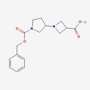 molecular formula C16H20N2O4 B12280158 3-(3-Carboxy-azetidin-1-YL)-pyrrolidine-1-carboxylic acid benzyl ester 