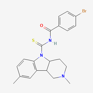 molecular formula C21H22BrN3OS B1228016 4-溴-N-[(2,8-二甲基-3,4,4a,9b-四氢-1H-吡啶并[4,3-b]吲哚-5-基)-亚磺基亚甲基]苯甲酰胺 