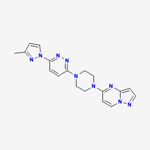 3-(3-methyl-1H-pyrazol-1-yl)-6-(4-{pyrazolo[1,5-a]pyrimidin-5-yl}piperazin-1-yl)pyridazine