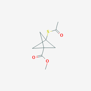 molecular formula C9H12O3S B12280210 Bicyclo[1.1.1]pentane-1-carboxylic acid, 3-(acetylthio)-, methyl ester CAS No. 131543-52-7