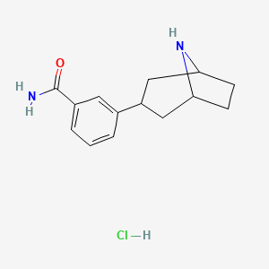 molecular formula C14H19ClN2O B12280213 3-((1R,3r,5S)-8-azabicyclo[3.2.1]octan-3-yl)benzamidehydrochloride 