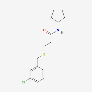 molecular formula C15H20ClNOS B1228022 3-[(3-氯苯基)甲硫基]-N-环戊基丙酰胺 