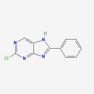 molecular formula C11H7ClN4 B12280286 9H-purine,2-chloro-8-phenyl- 