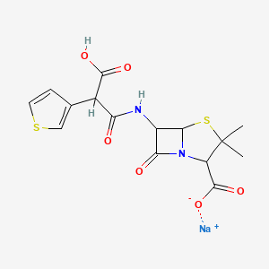 Sodium;6-[(2-carboxy-2-thiophen-3-ylacetyl)amino]-3,3-dimethyl-7-oxo-4-thia-1-azabicyclo[3.2.0]heptane-2-carboxylate