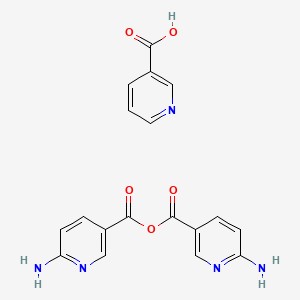 molecular formula C18H15N5O5 B1228033 (6-Aminopyridine-3-carbonyl) 6-aminopyridine-3-carboxylate;pyridine-3-carboxylic acid CAS No. 69879-21-6