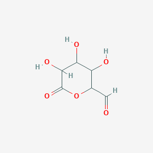 molecular formula C6H8O6 B12280460 3,4,5-Trihydroxy-6-oxooxane-2-carbaldehyde 