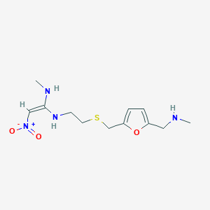 molecular formula C12H20N4O3S B1228048 (Z)-1-N-methyl-1-N'-[2-[[5-(methylaminomethyl)furan-2-yl]methylsulfanyl]ethyl]-2-nitroethene-1,1-diamine 