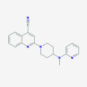 molecular formula C21H21N5 B12280483 2-{4-[Methyl(pyridin-2-yl)amino]piperidin-1-yl}quinoline-4-carbonitrile 