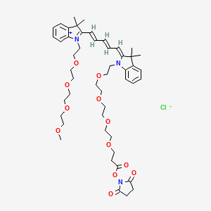 (2,5-dioxopyrrolidin-1-yl) 3-[2-[2-[2-[2-[(2Z)-2-[(2E,4E)-5-[1-[2-[2-[2-(2-methoxyethoxy)ethoxy]ethoxy]ethyl]-3,3-dimethylindol-1-ium-2-yl]penta-2,4-dienylidene]-3,3-dimethylindol-1-yl]ethoxy]ethoxy]ethoxy]ethoxy]propanoate;chloride