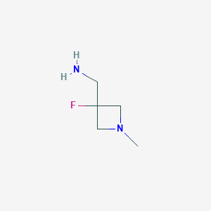 molecular formula C5H11FN2 B12280589 (3-Fluoro-1-methylazetidin-3-yl)methanamine 