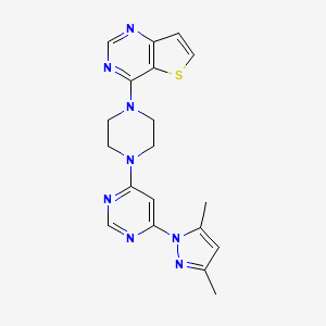 molecular formula C19H20N8S B12280618 4-(3,5-dimethyl-1H-pyrazol-1-yl)-6-(4-{thieno[3,2-d]pyrimidin-4-yl}piperazin-1-yl)pyrimidine 