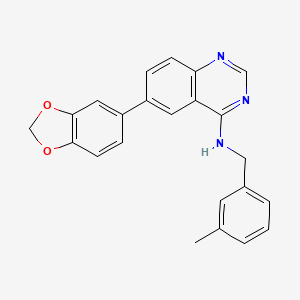 6-(1,3-benzodioxol-5-yl)-N-[(3-methylphenyl)methyl]-4-quinazolinamine