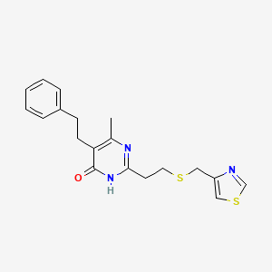 6-methyl-5-phenethyl-2-(2-((thiazol-4-ylmethyl)thio)ethyl)pyrimidin-4(1H)-one