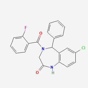 molecular formula C22H16ClFN2O2 B1228079 7-氯-4-[(2-氟苯基)-氧甲基]-5-苯基-3,5-二氢-1H-1,4-苯并二氮杂卓-2-酮 
