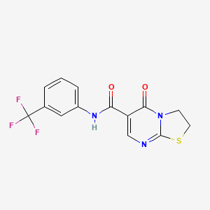 molecular formula C14H10F3N3O2S B1228081 2,3-二氢-5-氧代-N-(3-(三氟甲基)苯基)-5H-噻唑并(3,2-a)嘧啶-6-甲酰胺 CAS No. 93501-51-0