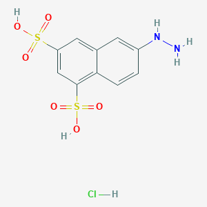 molecular formula C10H11ClN2O6S2 B12280811 6-Hydrazinylnaphthalene-1,3-disulfonic acid hydrochloride 