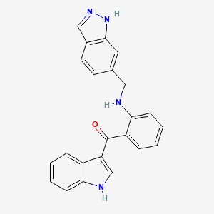 molecular formula C23H18N4O B12280818 (2-{[(1H-Indazol-6-yl)methyl]amino}phenyl)(1H-indol-3-yl)methanone CAS No. 821767-21-9