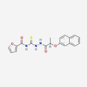 molecular formula C19H17N3O4S B1228084 N-[[[2-(2-萘氧基)-1-氧代丙基]肼基]-硫代亚甲基]-2-呋喃甲酰胺 
