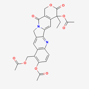 molecular formula C27H24N2O9 B12280846 (4S)-4,9-Bis(acetyloxy)-10-[(acetyloxy)Methyl]-4-ethyl-1H-pyrano[3',4' 