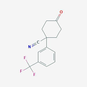 4-Oxo-1-(3-(trifluoromethyl)phenyl)cyclohexanecarbonitrile