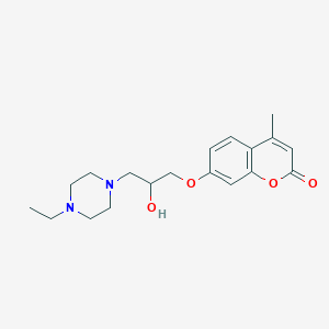 molecular formula C19H26N2O4 B1228090 7-[3-(4-乙基-1-哌嗪基)-2-羟丙氧基]-4-甲基-1-苯并吡喃-2-酮 